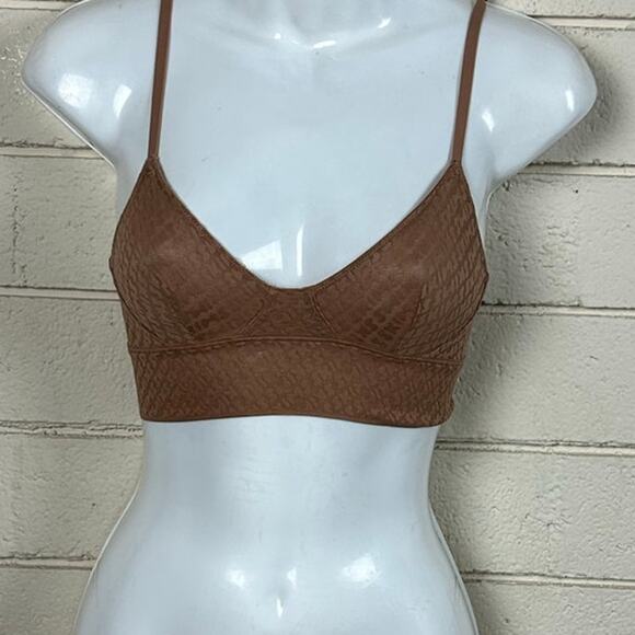 SKIMS LOGO MESH TRIANGLE Bralette Nude size XS - Picture 7 of 8